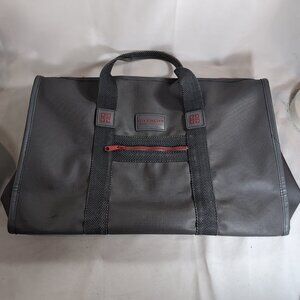 Givenchy Vintage Gray Red Travel Satchel Bag Duffle Carry On Overnight Logo Grey